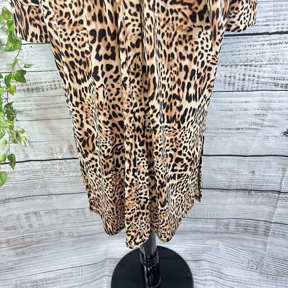 INC International Concepts Dress sz Small Black Brown Maisie Animal Slinky Knee - Picture 10 of 16